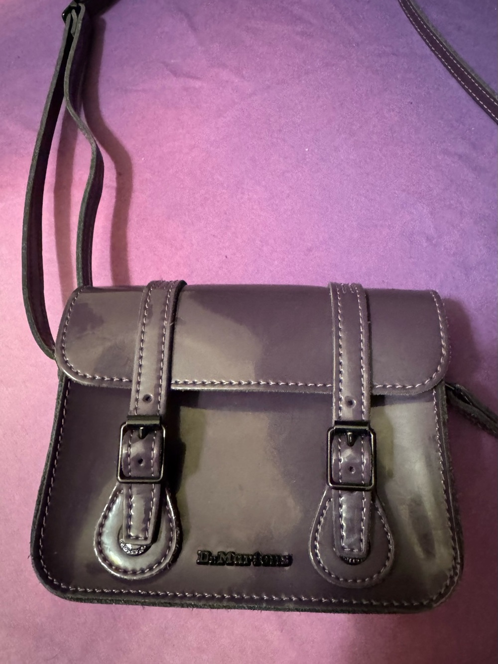 Dr. Martens Blackcurrant (Purple) Patent Mini Satchel Shoulder Bag